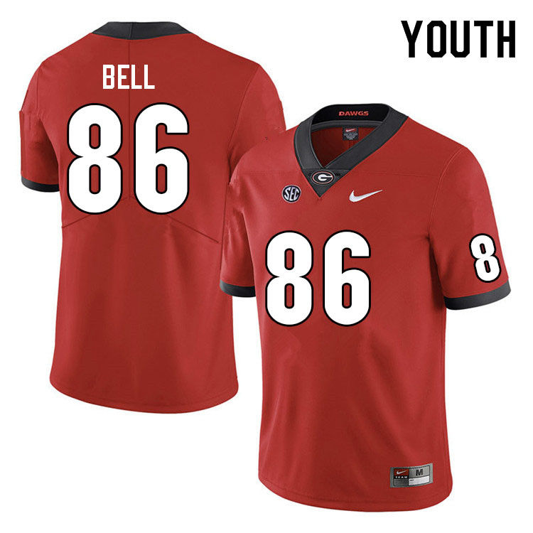 Georgia Bulldogs Youth Dillon Bell #86 Red 2022 Stitched College UGA Football Jersey 23PX016TO